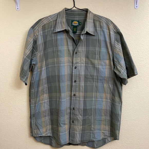 Cabela’s Green & Tan Cotton Shirt - Picture 1 of 8